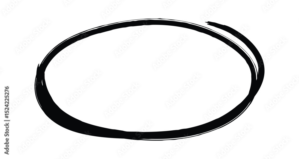 Poster irregular hand drawn oval with double outline highlighting an empty space, ideal for adding text or 