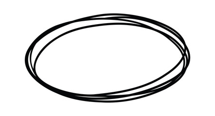 Hand drawn oval shape serving as a striking element for emphasizing important information, creating a simple yet effective way to capture attention against a clean white background