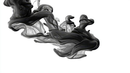 Dynamic Abstract Black Ink Flowing in Water