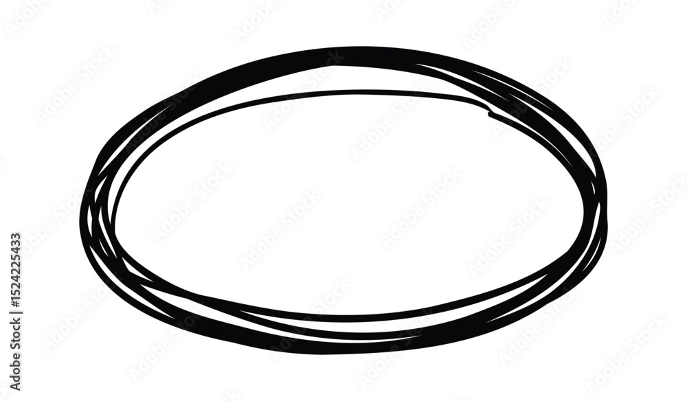 Poster irregular hand drawn oval shape, creating a frame for text or highlighting a specific area, adding a