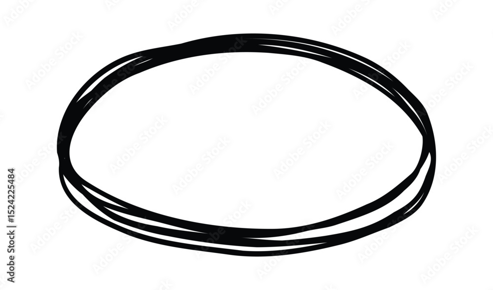 Poster irregular oval shape is drawn with multiple outlines, creating a frame for text or design element, c