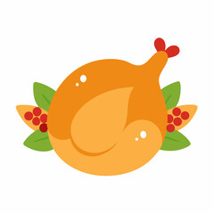 vector illustration of an orange fruit with leaves