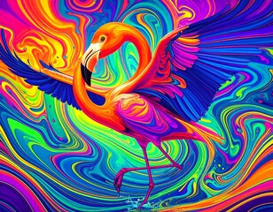 Obraz premium エキゾチックなフラミンゴ