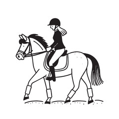 Fototapeta premium line-art-of-equestrian-on-the-white-background.eps