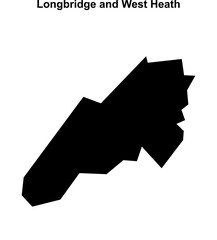 Longbridge and West Heath (England) blank outline map