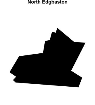 North Edgbaston (England) blank outline map