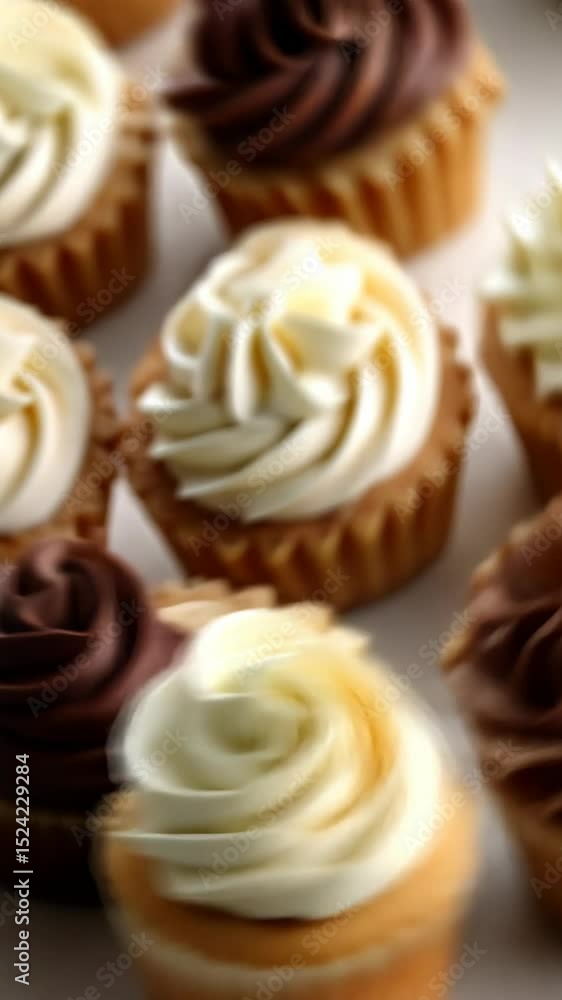 Aufkleber deliciously crafted cupcakes with smooth frosting displayed in a bakery setting