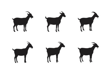 set of goat silhouettes