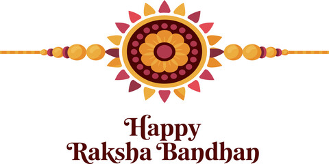 Fototapeta premium Flat Illustration of Raksha Bandhan Ritual.