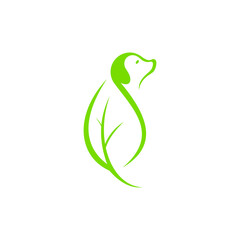 Eco-Friendly Dog Logo with Leaf Design