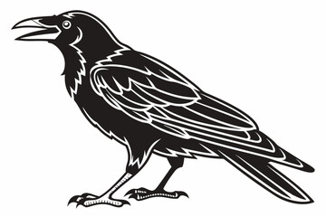 rook bird sihouette black vector