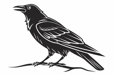 raven sihouette black vector