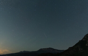 Beautiful bright Milky Way on the starry sky.  Astronomical background.