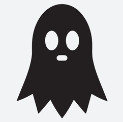 filled ghost stencil icon silhouette vector art illustration