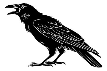 raven sihouette black vector