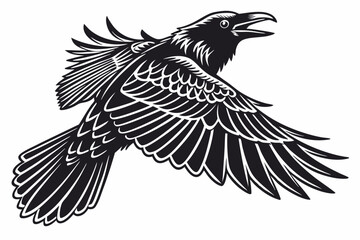 raven sihouette black vector