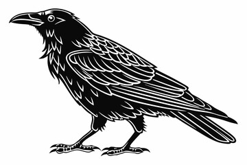 raven sihouette black vector