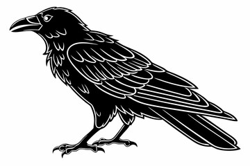 raven sihouette black vector