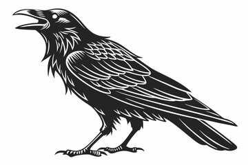raven sihouette black vector