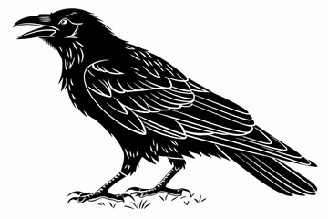 raven sihouette black vector