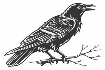 raven sihouette black vector