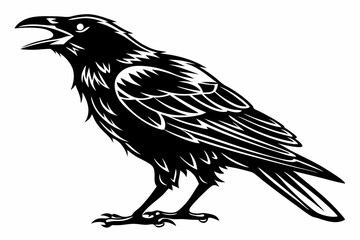 raven sihouette black vector