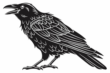 raven sihouette black vector