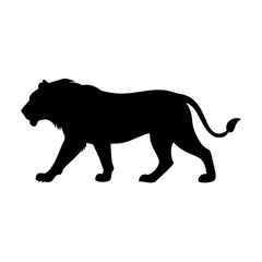 silhouette of a lion