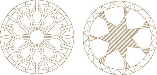 sketch vector illustration silhouette design ornament decoration mandala rosette classic vintage ethnic modern