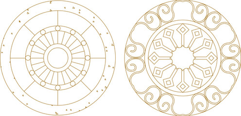 sketch vector illustration silhouette design ornament decoration mandala rosette classic vintage ethnic modern