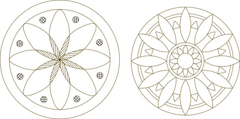 Fototapeta premium sketch vector illustration silhouette design ornament decoration mandala rosette classic vintage ethnic modern 