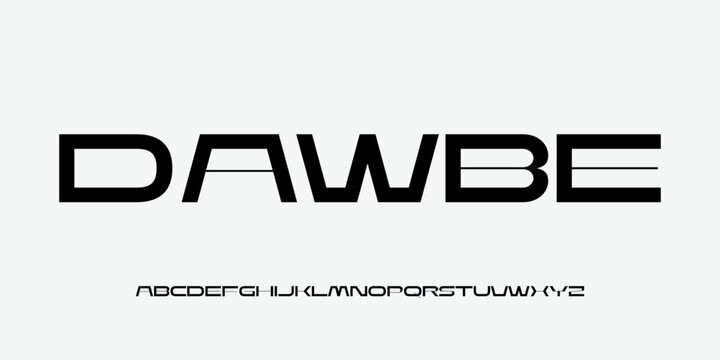 Techno font dawbe is a futuristic and bold typeface design. Suitable for digital branding, techrelated projects, and modern layouts.