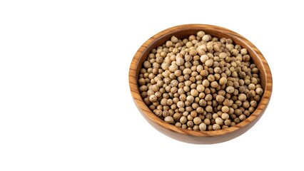 Dried Coriander Seeds in Bowl on White Background