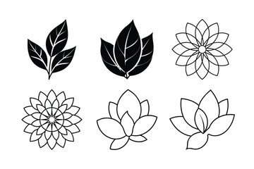 A seamless vector pattern illustrating a set of leaves and blossoms, perfect for floral nature designs