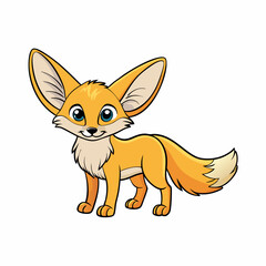 Adorable Cartoon Fennec Fox &ndash; Big-Eared Desert Animal Illustration