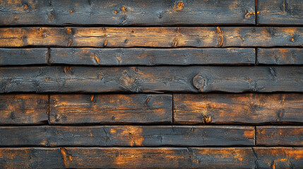 Dark stained wood plank wall background texture, rustic cabin exterior