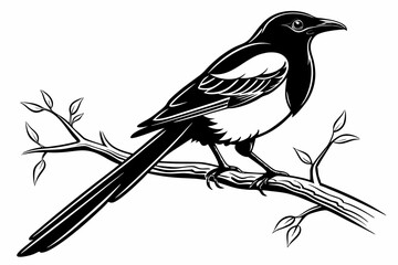 magpie sihouette black vector