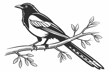 magpie sihouette black vector