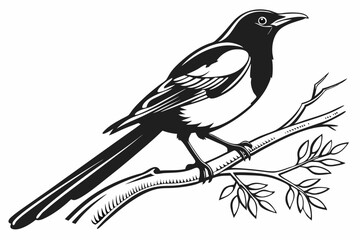 magpie sihouette black vector
