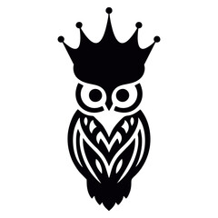 King Owl silhouette. Icon Model.