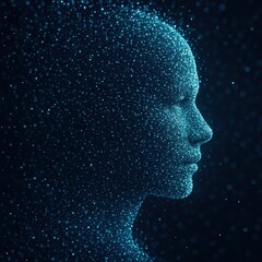 Digital model of a human figure created from dense medical data points