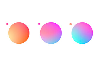 Three gradient circles on a black background