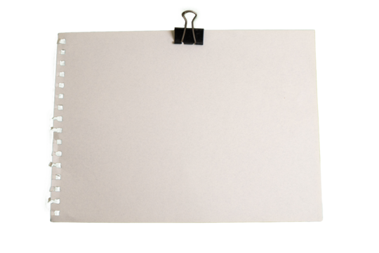 paper with paper clip on transparent png