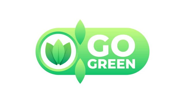 Green leaves logo animation with go green text