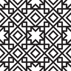 Modern Abstract Black and White Line Geometric Seamless Pattern Graphic