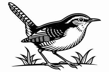 wren sihouette black vector