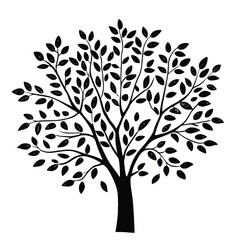 Black and white tree illustration vector graphic design nature art silhouette drawing isolated tree image
