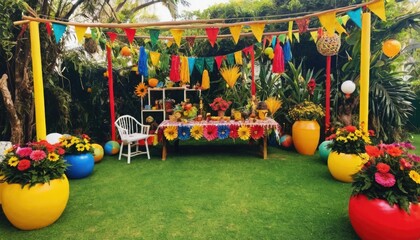 Decoration of the garden for Festa Junina
