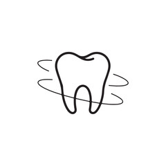 Clean Tooth with Bubbles, a Simple Dental Care Illustration