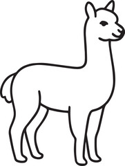 Fototapeta premium Alpaca Line Art vector illustration
